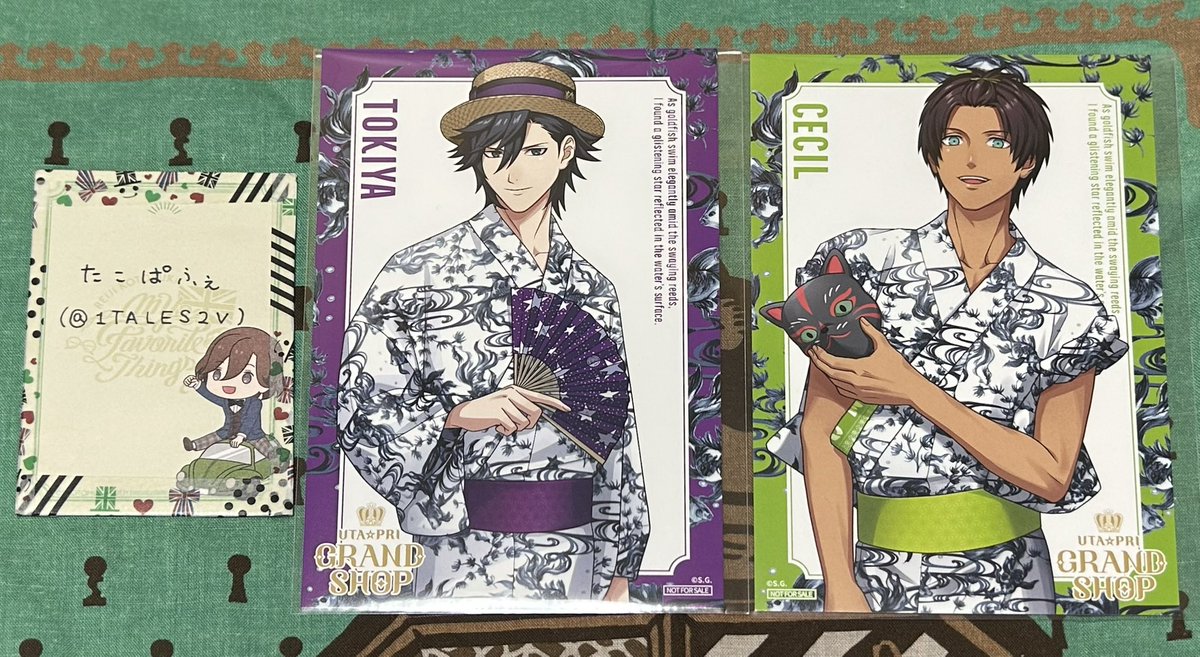 1TALES2V's tweet photo. 【交換】うたプリ グラショ 購入特典

譲)
浴衣→トキヤ、セシル
MC→音也、真斗、カミュ

求)
浴衣 嶺二
MC 蘭丸(身内分)

郵送or後日大阪市内手渡し可能(8/7梅田可能)

検索からでもお気軽にお声掛けください🍀 https://t.co/ChjWT1wxjw