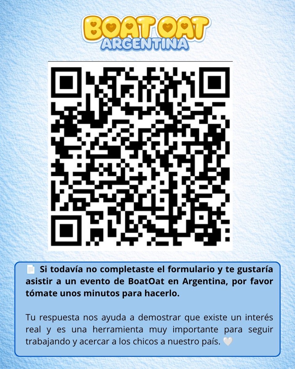 boatoatarg's tweet photo. ¡IMPORTANTE! 
Aunque tenemos dos folletos diferentes, uno que estamos compartiendo en Internet con el QR directo al formulario y otro que estamos entregando en las ferias, que contiene el QR del formulario y también nuestras redes el Forms es solamente uno. https://t.co/ibQZEfz0OB
