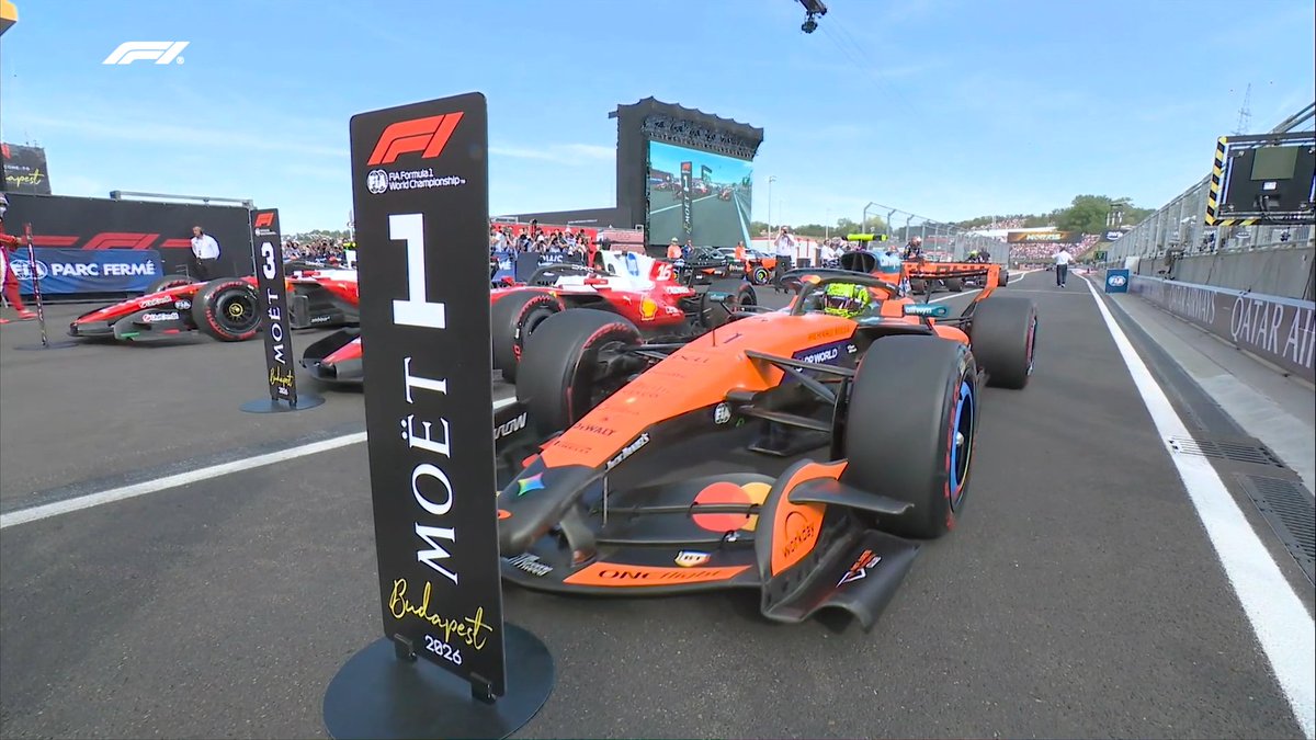 F1's tweet photo. THE TOP THREE IN QUALIFYING

1️⃣ Norris
2️⃣ Hamilton
3️⃣ Leclerc

#F1 #HungarianGP https://t.co/YHHaB0wA6d