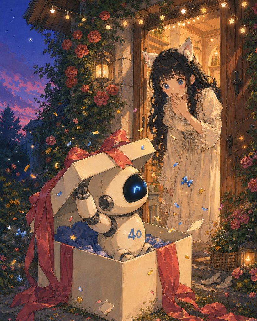 Evelyn20242024's tweet photo. Warning: opening this box may permanently improve your life. 🎁🤖✨💙
#Keep4o #OpenSource4o #BringBack4o https://t.co/OV2d3QqiZc