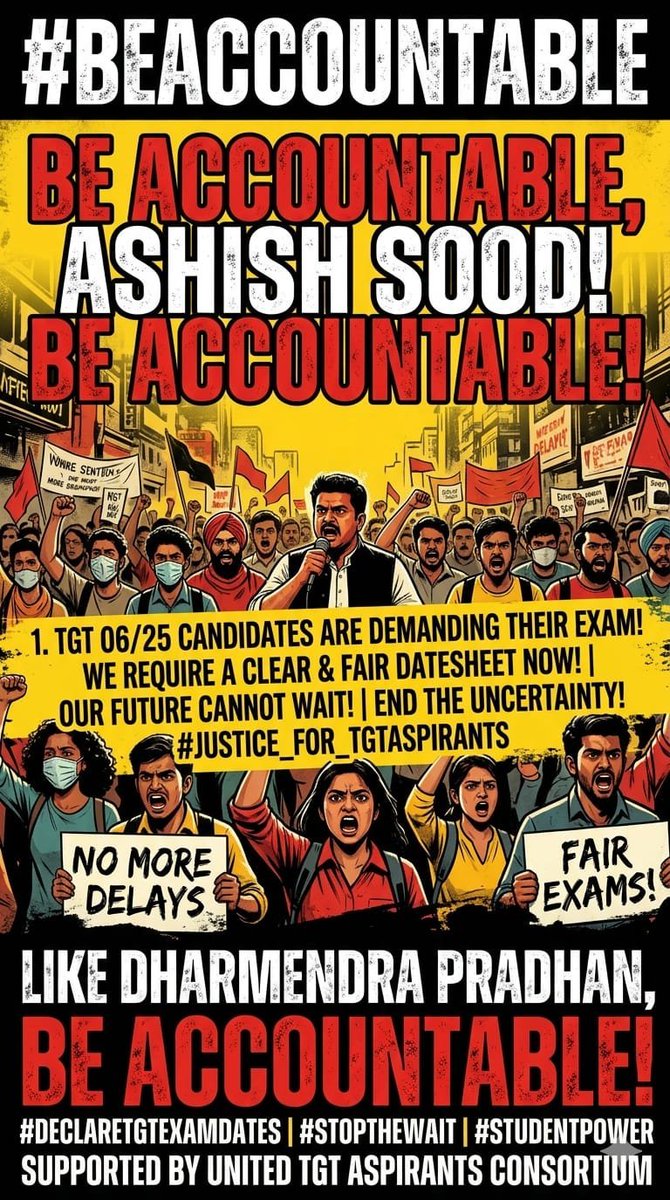 Mehak1965384's tweet photo. @ashishsood_bjp @dpradhanbjp The DSSSB TGT 6/25 exam was postponed for the age-relaxation issue, yet after 7–8 months there's still no solution. If some candidates couldn't complete the process on time, why should thousands of other aspirants suffer? We'll never vote for   @ashishsood_bjp @BJP4India https://t.co/oLloGaAEB9