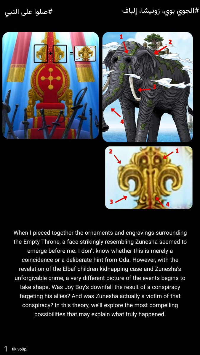 V0OPL's tweet photo. #ONEPIECE #ONEPIECE1189

When I connected the Empty Throne’s ornaments, they formed a face like Zunesha. Coincidence or Oda’s hint? With Elbaf’s kidnapped children and Zunesha’s unforgivable crime, did Joy Boy fall because his allies were targeted? Was Zunesha a victim too? https://t.co/PFCRHPKDTa