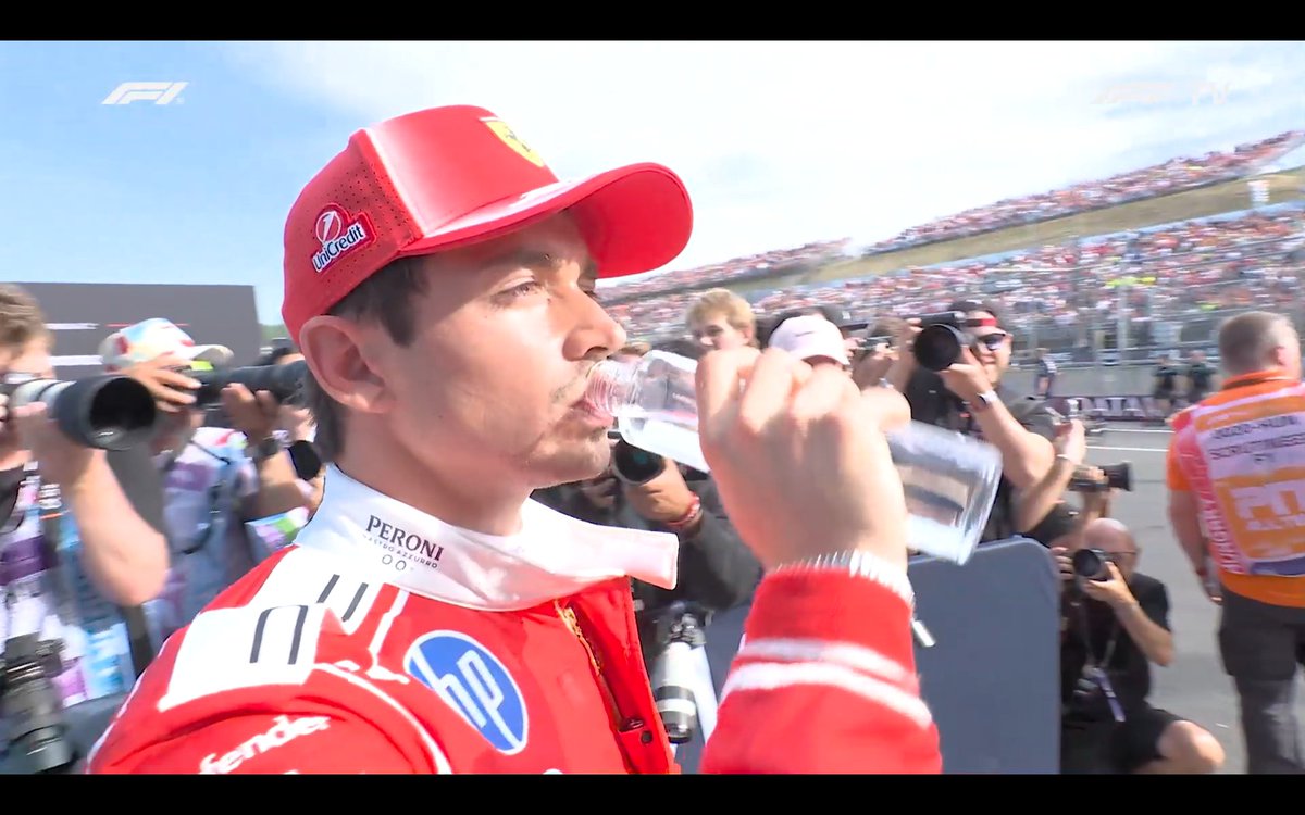 leclercsletters's tweet photo. 300 cameras taking pics of him drinking water, very real https://t.co/Wyq4pPvhJz