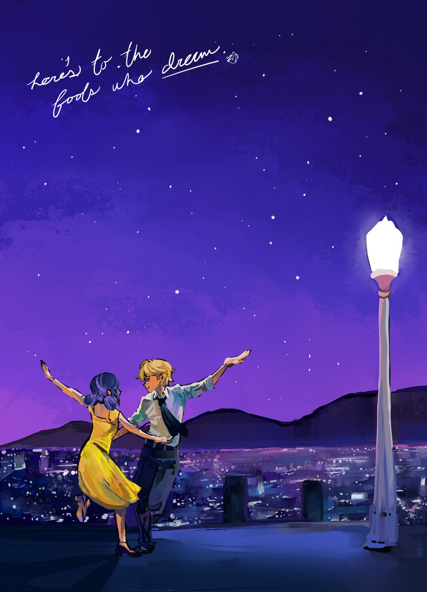 komnetic's tweet photo. adrienette but theyre in la la land #miraculousladybug #mlb https://t.co/2rOifNlyp5