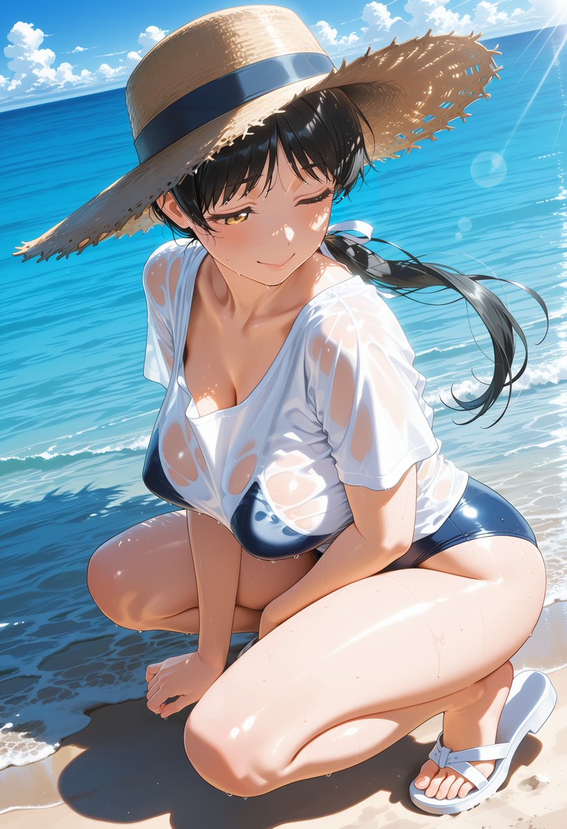 megaumitaka's tweet photo. 水着シリーズ⑤
ちょっと世間知らずな恋ちゃんは、海に行くときもスクール水着であって欲しい世界線☺️

#ラブライブスーパースター #葉月恋 https://t.co/QuZuN6ztnh