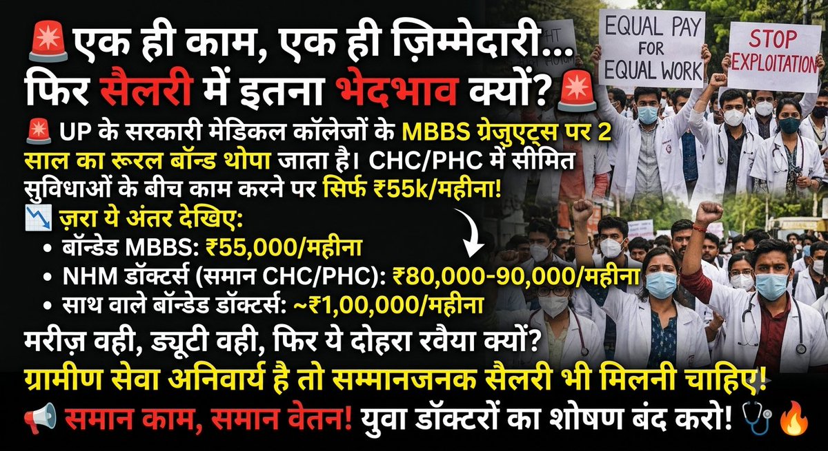 Harshityadav265's tweet photo. #EqualPayForUPBondDoctors
#JusticeForUPBondDoctors
#PayParityForUPDoctors
#CHCPHCDoctors #UPBondDoctors
#UPCM #UPEducationMinister #UPDGME
#DGHSUP #YogiAdityanath https://t.co/Sg1UKNAkQj