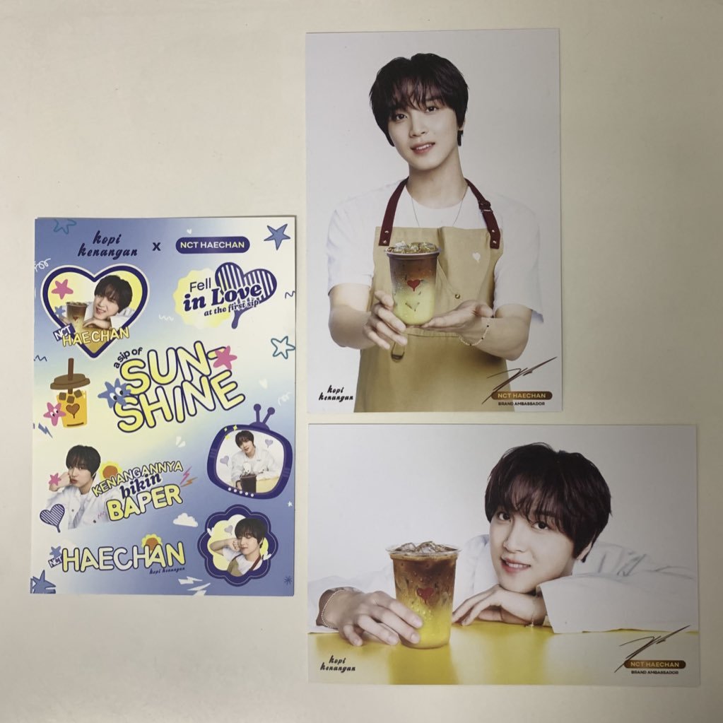 yunaaagf's tweet photo. NCT ヘチャン × Kopi Kenangan コラボ ☕️💚
【WTS / 譲渡】

【譲】
🥤カップスリーブ：¥360
💌ポストカード2枚＋ステッカー1枚：¥850

【求】Wise / PayPal 

✈️インドネシア発送 (WW)
※まとめ買い割引あり✨

お気軽にDMください📩

#NCT #ヘチャン #HAECHAN #해찬 #KopiKenangan #NCT譲 https://t.co/vaIXgfHuhm