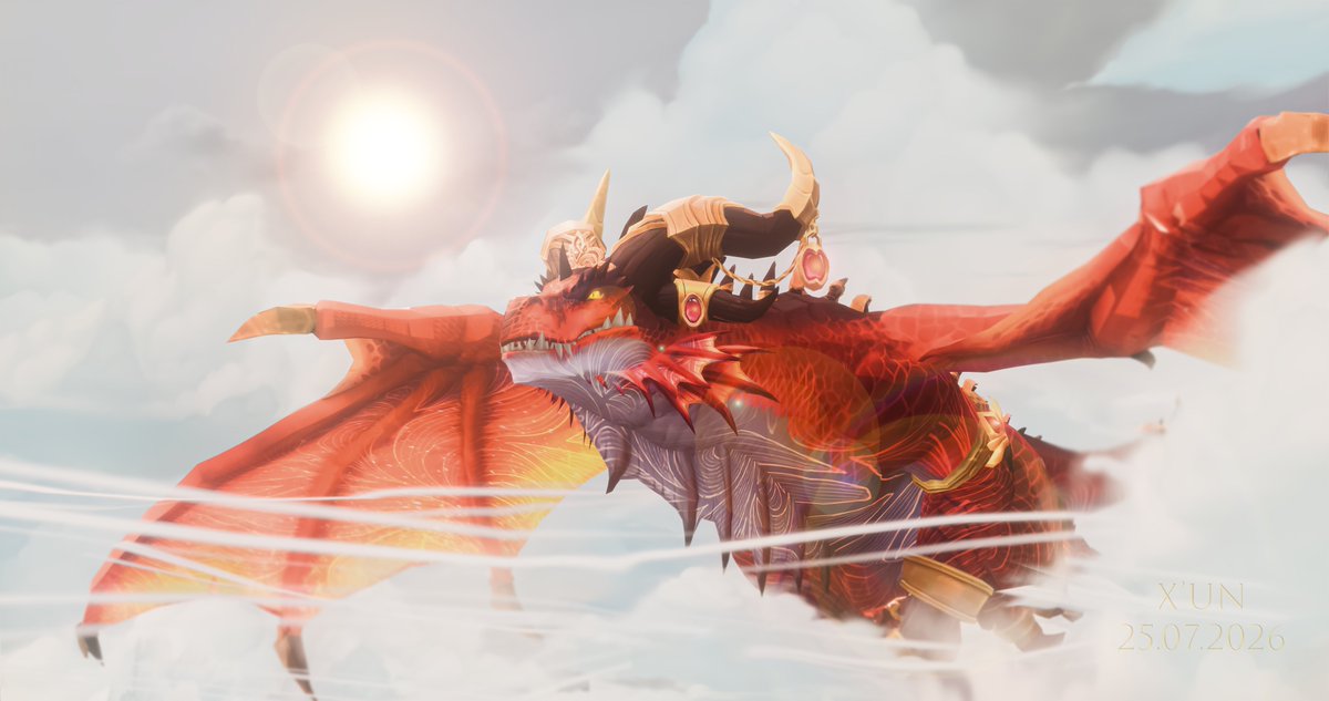 Xun89341809's tweet photo. Commission 3D art - "The Flight of Dragon"
Together with @Klermara!

#worldofwarcraft #dragon https://t.co/gqiqqibd9q