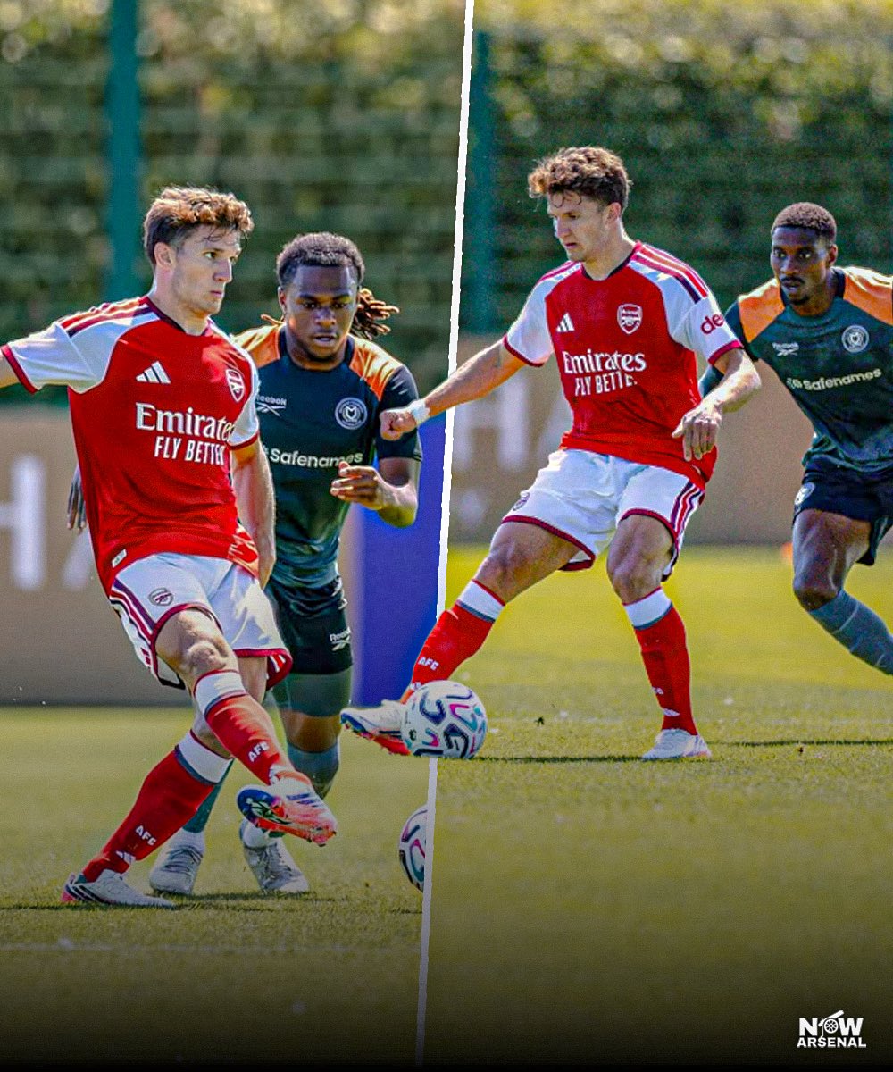 now_arsenaI's tweet photo. Christos Tzolis provided an assist in his first match in Arsenal colours this afternoon.

The winger played 45 minutes in a behind-closed-doors friendly match against MK Dons where he set up the opening goal for Reiss Nelson. https://t.co/715yq4EE3B