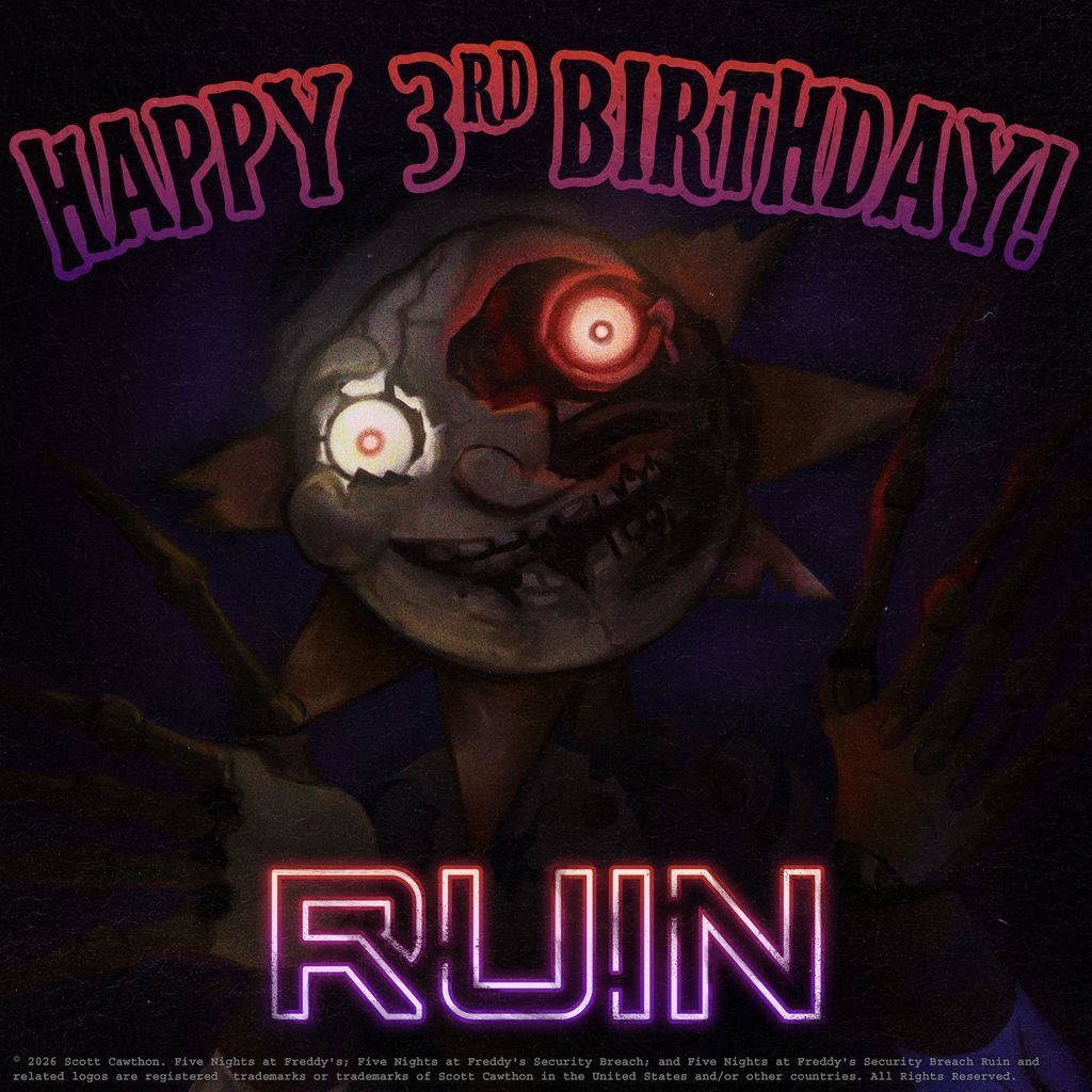 SteelWoolStudio's tweet photo. Happy 3rd Anniversary to RUIN! 💜 

What was your favorite moment? 

🌙  Meeting Eclipse
🐺  Roxy's redemption
📺  V.A.N.N.I.
🤖  The Mimic reveal
😱  Something else? https://t.co/ES94XaHRHU