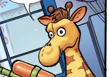 everydaymcm's tweet photo. Today’s MCU character of the day is Geoffrey the Giraffe. He is the mascot of Toys "R" Us, witnessed the fight between Spider-Man and Beetle, and met Spider-Man after the fight https://t.co/5DhAUyZo6f