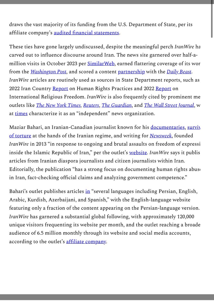 MrInfo5502's tweet photo. @SpahbodPeroz @VividProwess IRANWire is funding by the State department. When a news organization is funded by a government it’s to push propaganda. Good try
 I rather listen to the news from the country its self not from outside 

https://t.co/bDBbdY1sB5ایران-وایر.pdf https://t.co/pf1B6xZ3rH