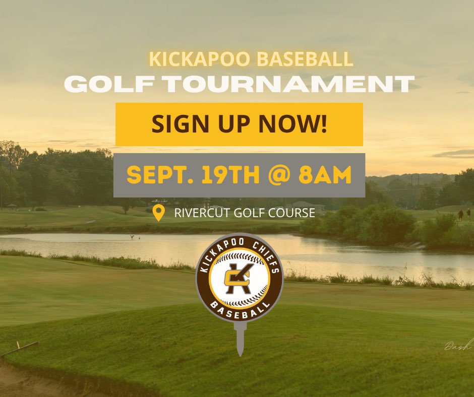 PooBaseball's tweet photo. Registration is NOW OPEN!

Registration
• $500 per team (4 golfers)
• $125 per individual golfer

Saturday, September 19
Rivercut Golf Course
Driving Range Opens: 7:00 AM
Shotgun Start: 8:00 AM

Scan the QR code in the photos to register today!

@ChiefsBaseball1 https://t.co/O7IVOaxX6d