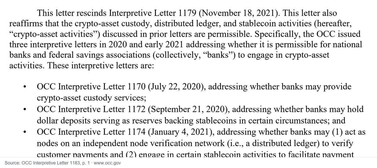 beyond_broke's tweet photo. The OCC approved Ripple's application to charter a national trust bank, confirming crypto custody, distributed ledger, and stablecoin activities are permissible for federally chartered banks. That's a federal bank regulator, not a state license. https://t.co/x3gFbeov17