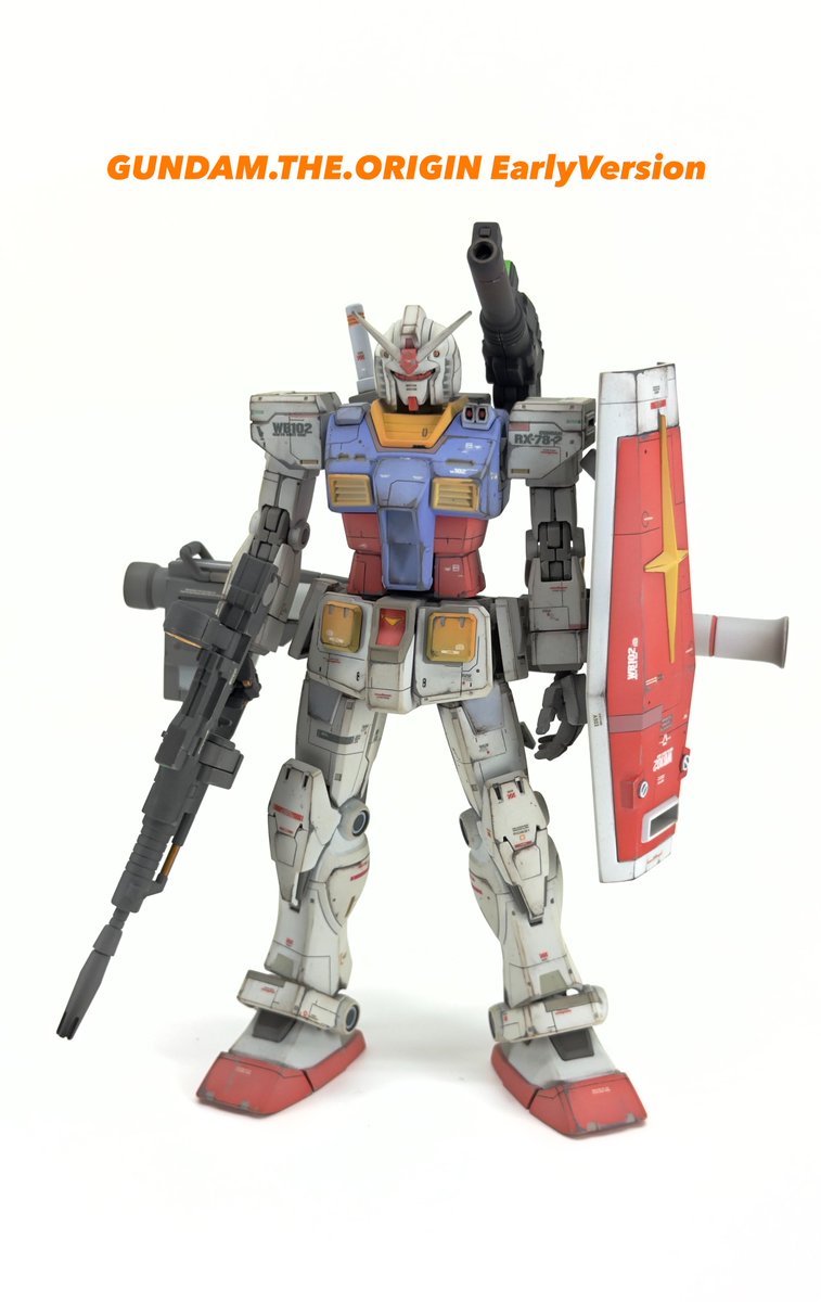 OtogunC's tweet photo. 今晩はアーティファクト！の合間にオリジン版ガンダムの前期型。プレイバリューの高い良キットだと個人的に好きなキット。

＃ガンプラ
＃プラモデルライフ
＃gunpla
＃ガンプラ好きな人と繋がりたい 
＃gunplabuilder https://t.co/faiPZWtmeA