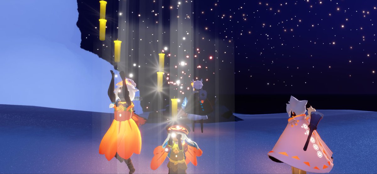INGEN_LIZ's tweet photo. アクティビティは海月の記憶回収｡貰えた星のキャンドルはそれぞれ３本ずつ｡
いにしえの追想は暗黒竜のお部屋(第4クエスト)でした｡配信中に闇が堕ちたのでうんどーさんとハセヲさんと浄化！ありがとう！
#Sky星を紡ぐ子どもたち #砕ケル闇 #書庫 #星月夜の砂漠 #海月の入り江 #いにしえの追想 https://t.co/rXyELijhhy