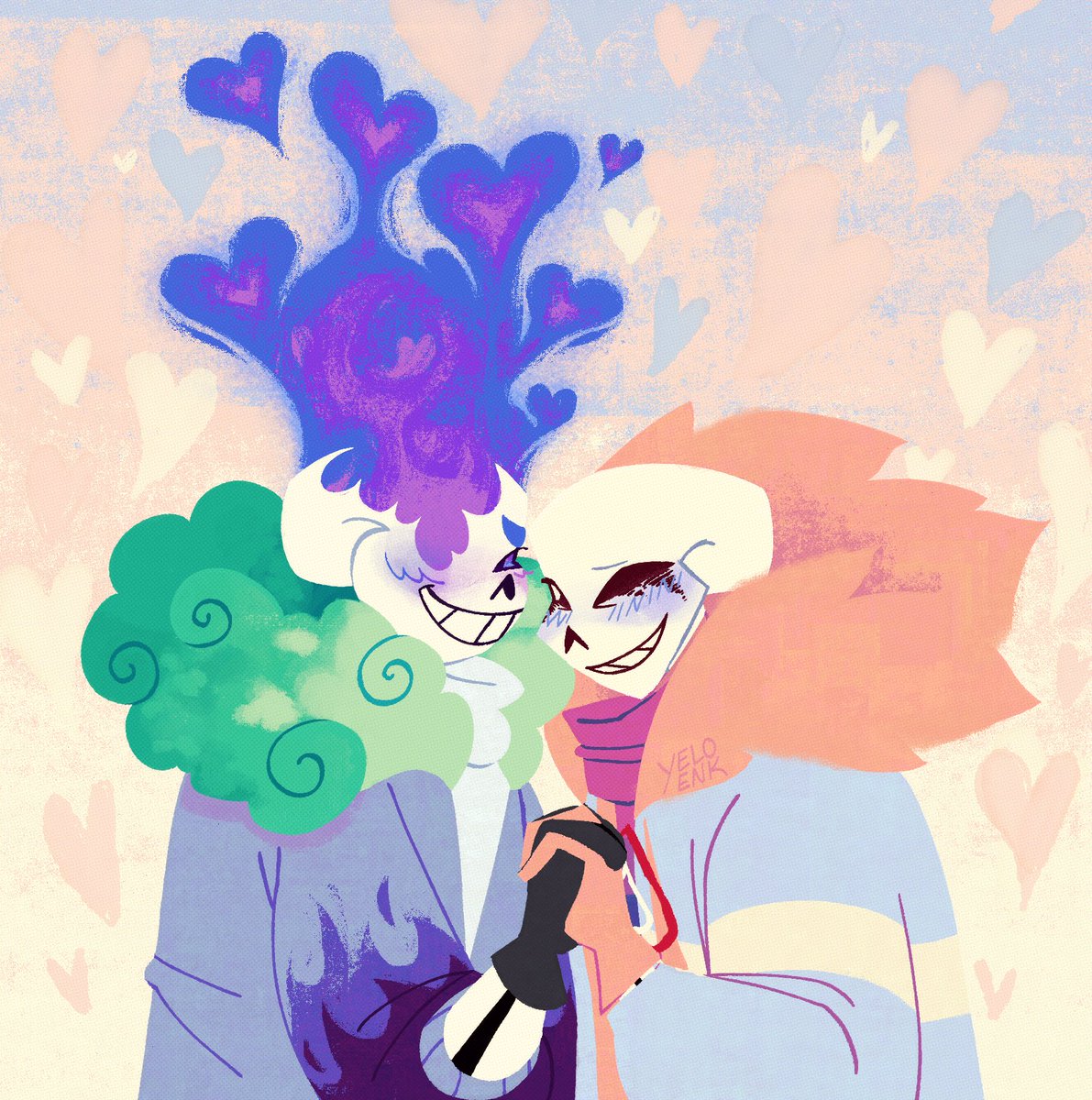yeloenk's tweet photo. colorkiller yayyy they're married ^_^!!!! real ones know this is old pride art but shhh shshhhhhhh

#colorkiller #undertaleau #killersans https://t.co/apXWkAMkdb
