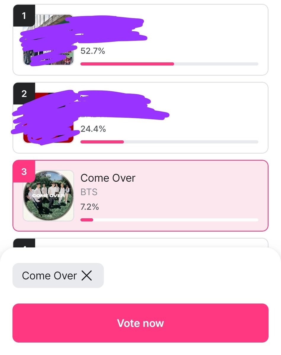 ShearerS22's tweet photo. @vidaechwita Genteee nn esqueçam de votar no come over do BTS!!!!! Vai ate hoje (25/07) até as 23:59!! eles estão concorrendo la no app mnet, vou deixar o link abaixo. https://t.co/qpsGyUzMPm