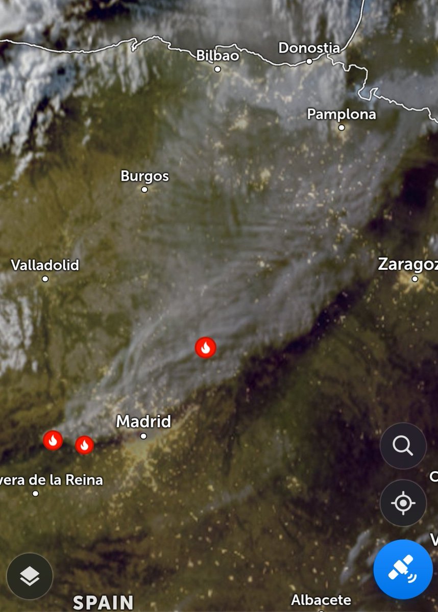 b_gimpl1234's tweet photo. Fires in Spain. Got almost a checkerboard pattern going on with that smoke. Fires are raging all around the world, all starting around the same time. Not a coincidence https://t.co/4rDKxIRT52