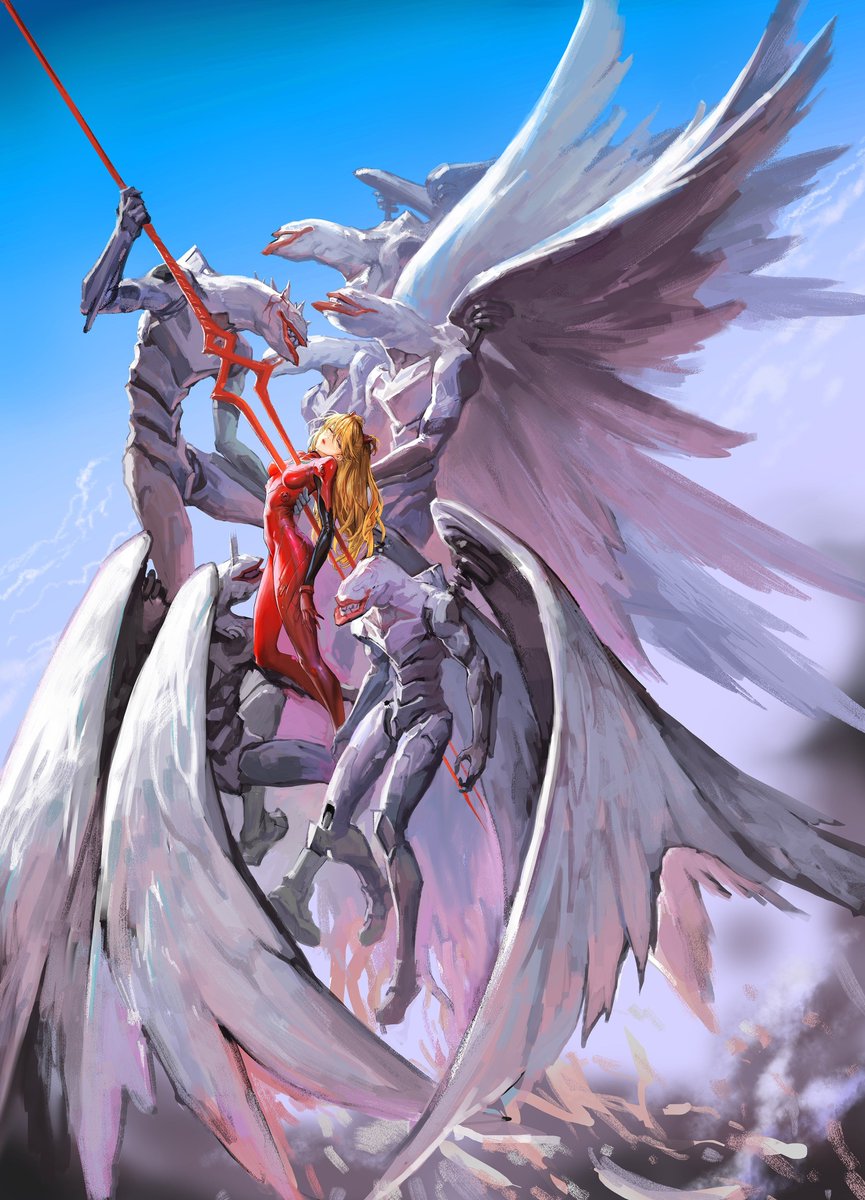 evangelionHQ's tweet photo. Evangelion (1995) art by 羊咩咩衣 https://t.co/k3YPOlBAue