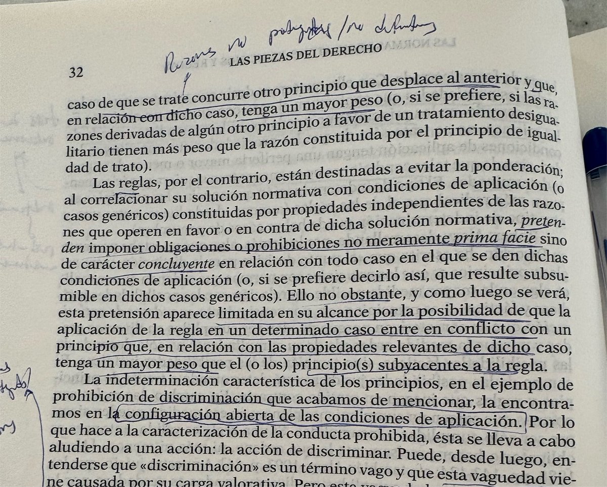 MiguelCordova92's tweet photo. O sea que las reglas no son concluyentes. Son prima facie. Porque siempre pueden entrar en contacto con un principio.
Y si entran en contacto con un principio, entonces hay que ponderarlas. Por tanto, las reglas se ponderan.
Es hermosa la cuadratura del círculo 🫶🏼✨ https://t.co/jq2j6i7K0L