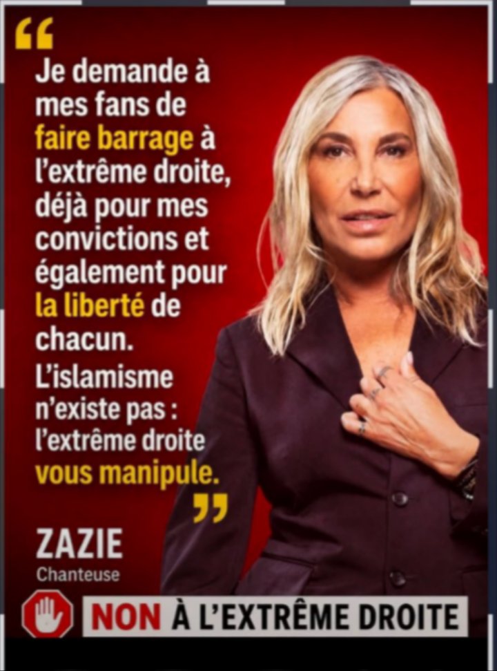 Taranis__France's tweet photo. #zazie
#zazie_gauchiste
.
Pourquoi ces pseudos chanteurs, ne se contentent pas uniquement de beugler dans leurs micro, au lieu de vouloir nous donner des leçons...
.
#boycott_zazie
#L_IsIamisme_Tue https://t.co/o891Z12ovc