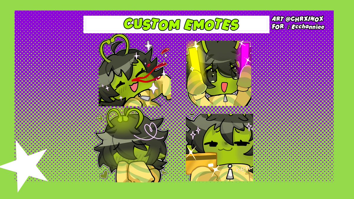 ChrXinox's tweet photo. HEY! CUSTOM EMOTE COMMS ARE NOW OPEN!!
We don't currently have animated emotes, but you can take home your own emote for 5USD! 
Isn't it adorable?
You can order your personalized "mini you" through my Discord (xinox0201). We accept both bank transfers (Venezuela only) and PayPal. https://t.co/WRWnsGozGe