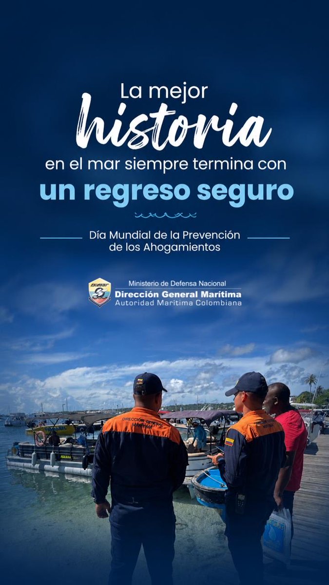 Dimarcolombia's tweet photo. Cada decisión responsable en el mar puede marcar la diferencia. La prevención salva vidas y es un compromiso de todos. 🌊⚓ https://t.co/NiONqZXaWw
