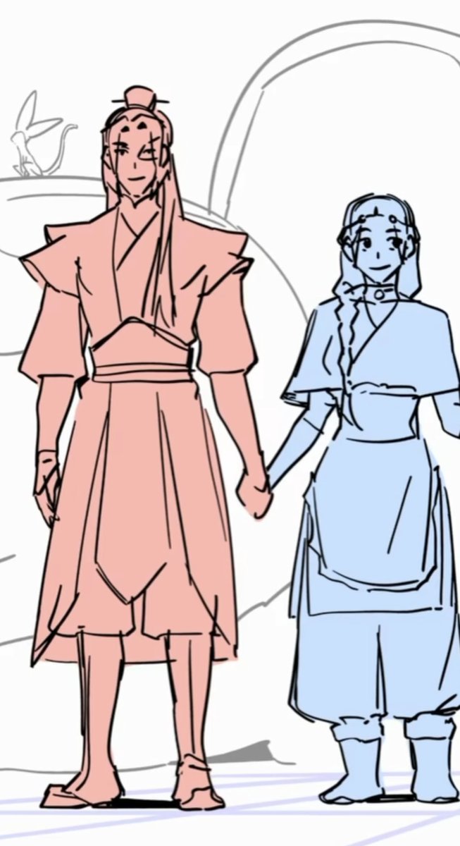 nicostrid's tweet photo. thinking about zuko and katara’s height difference in this concept sketch by one of the artists who worked on the movie https://t.co/hDgdjlUhkR