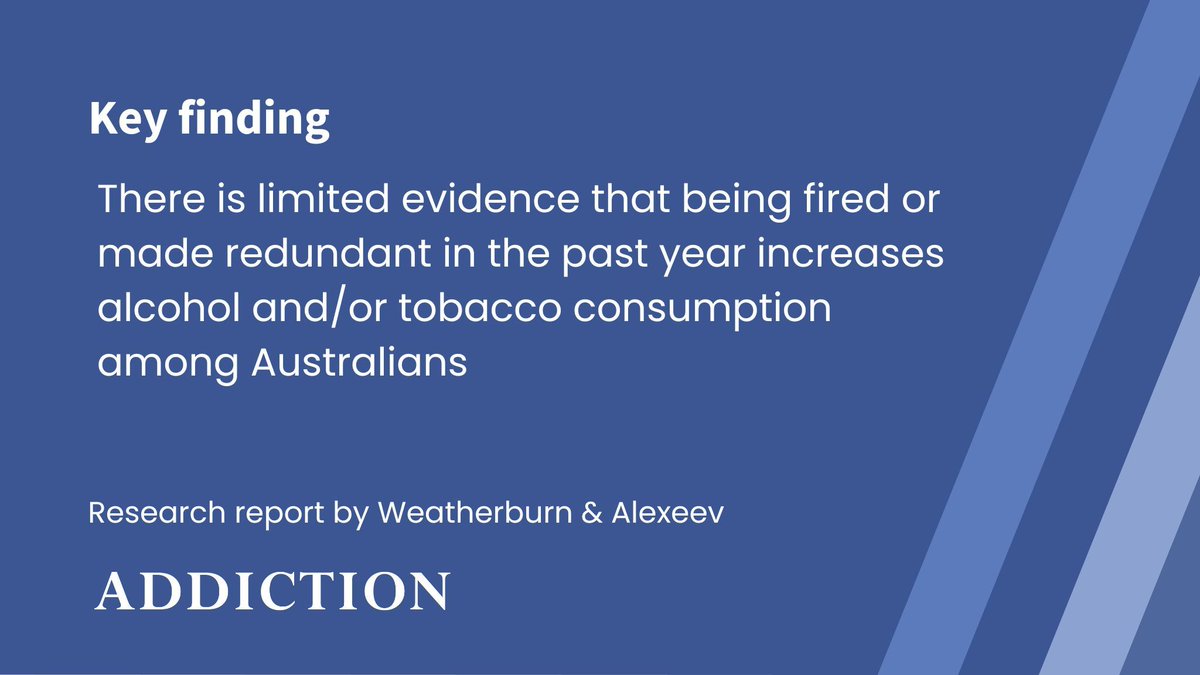 AddictionJrnl's tweet photo. The association between job loss and alcohol and tobacco use https://t.co/SPuPWpiif1 https://t.co/retgERj9h5