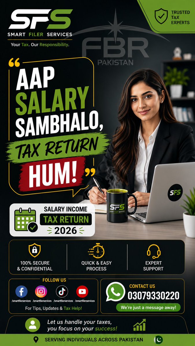 smartfiler2105's tweet photo. Income Tax return 2026 In Pakistan 

#SalaryTaxCalculatorPakistan
#IncomeTaxCalculatorPakistan
#FBRTaxCalculator
#SalaryTaxSlabs2026_27
#ActiveTaxpayer

https://t.co/pPYCRD0php https://t.co/JRNZ5B9MgF