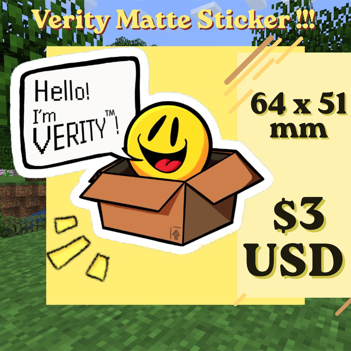 Amuslia_Arts's tweet photo. Verity sticker is out!
https://t.co/W6WlyAyfGt
#acggoods #verityminecraft https://t.co/dsSnZvMoY0