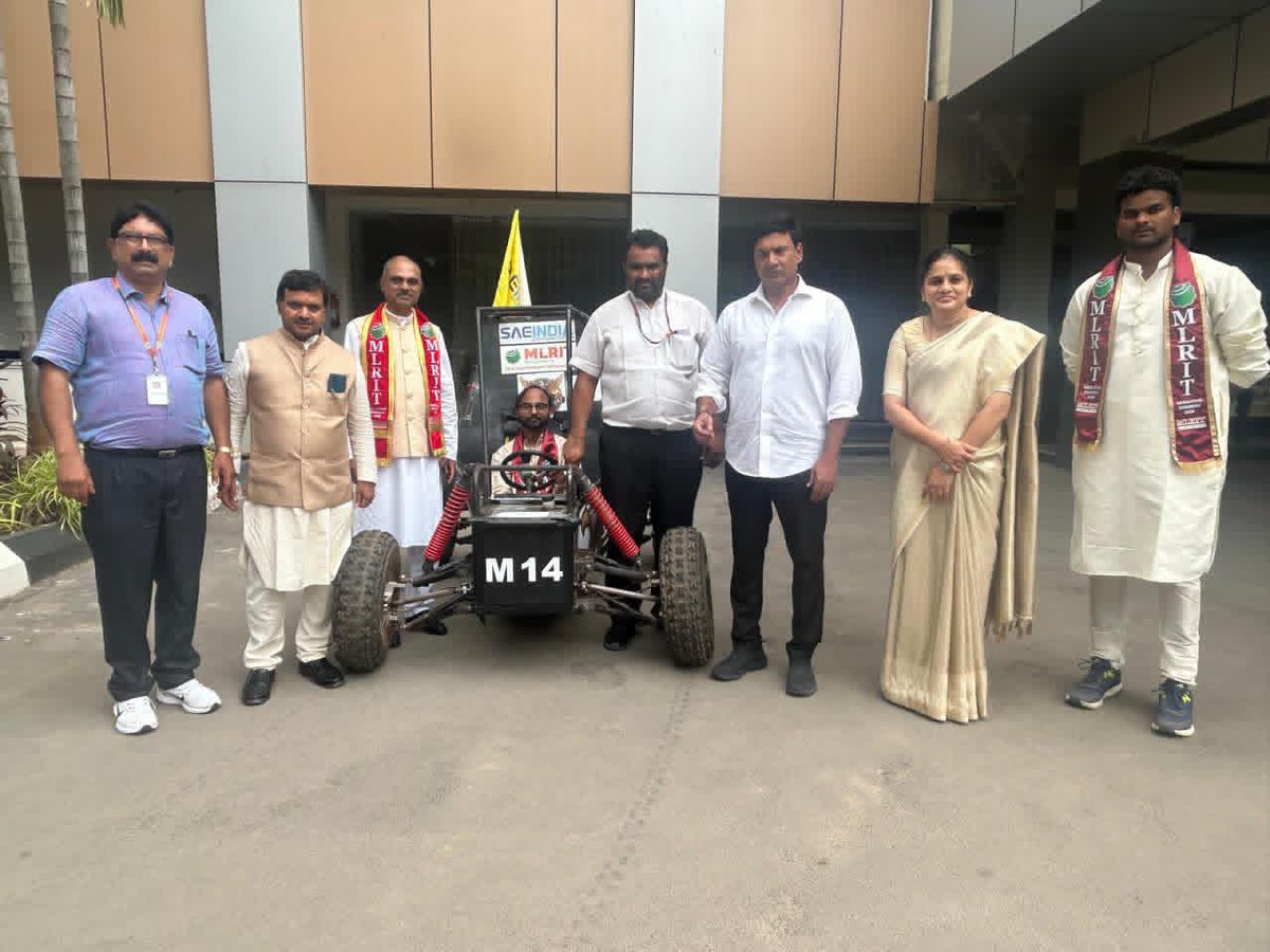 MarriRajasekar's tweet photo. Proud of our #MLRIT Mechanical #engineering students ! 

Team Garudadhwaj wins the Chairman’s Award at the SAE INDIA BAJA Finals 2026.

#mlrsuccessstories https://t.co/Xg8PNipX8e