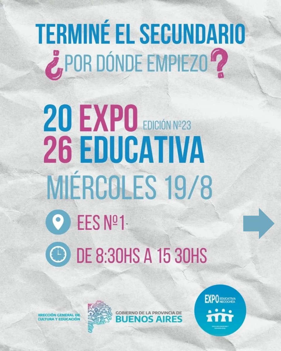 necoeduca's tweet photo. 23º EXPO EDUCATIVA 2026

La Expo Educativa es un evento en el cual podés conocer cuáles son tus opciones para seguir estudiando después del secundario.

Podes ver toda la información en el IG @expo.educativa.necochea 💙 https://t.co/qlNDEQnHlO