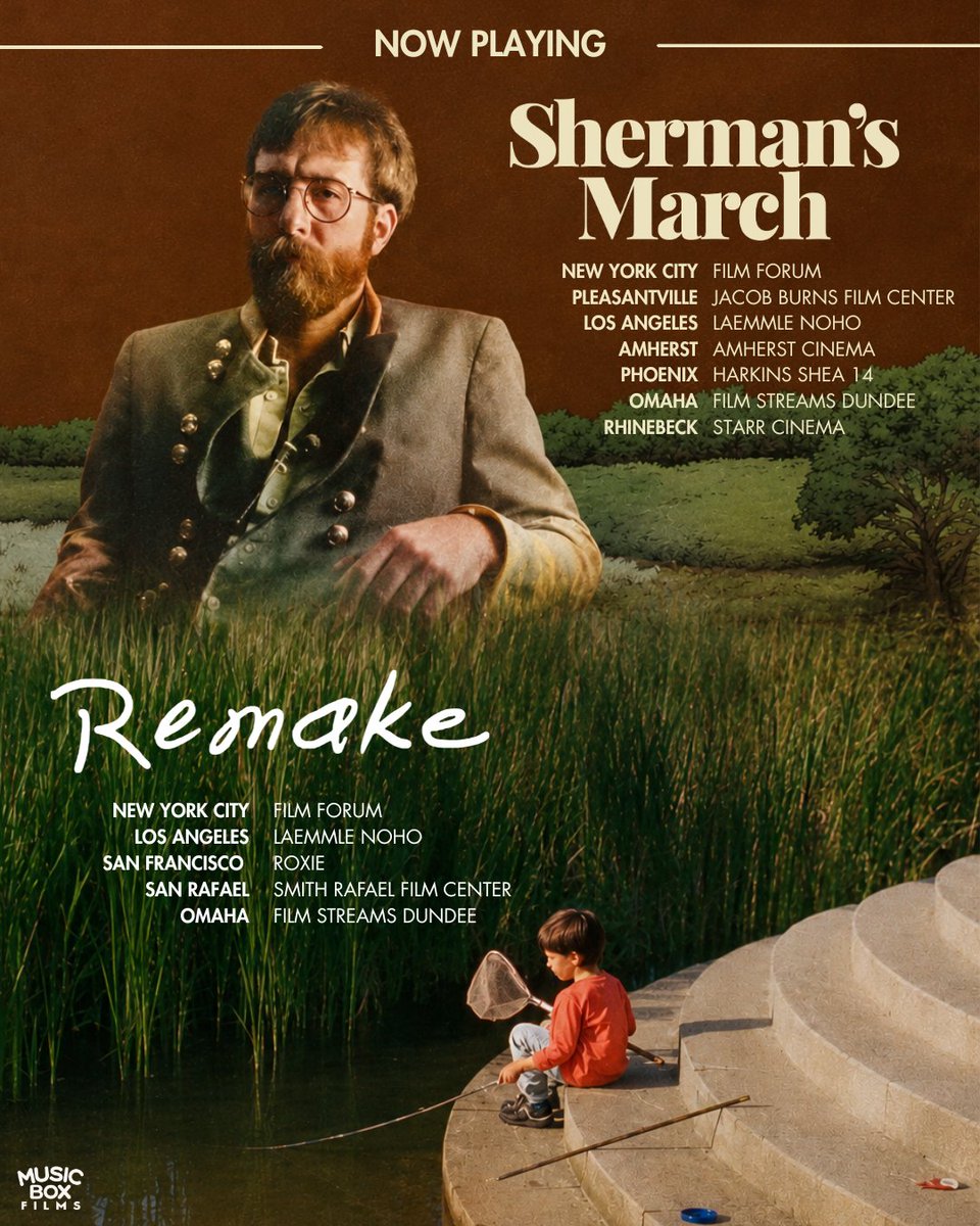 musicboxfilms's tweet photo. "There has never been a more emotionally nuanced, difficult, euphoric, honest, authentic account of a life lived than his work that spans, more or less, from Sherman’s March to Remake, and the latter of which remains my favorite movie of the year." - Robert Greene

Now Playing in select theaters.