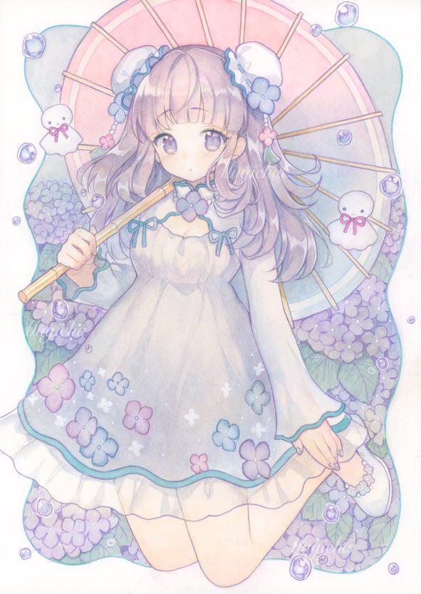 mugicha_chaya's tweet photo. ☔️
＃透明水彩　＃紫陽花　＃アナログイラスト https://t.co/vIKFUbeDO2