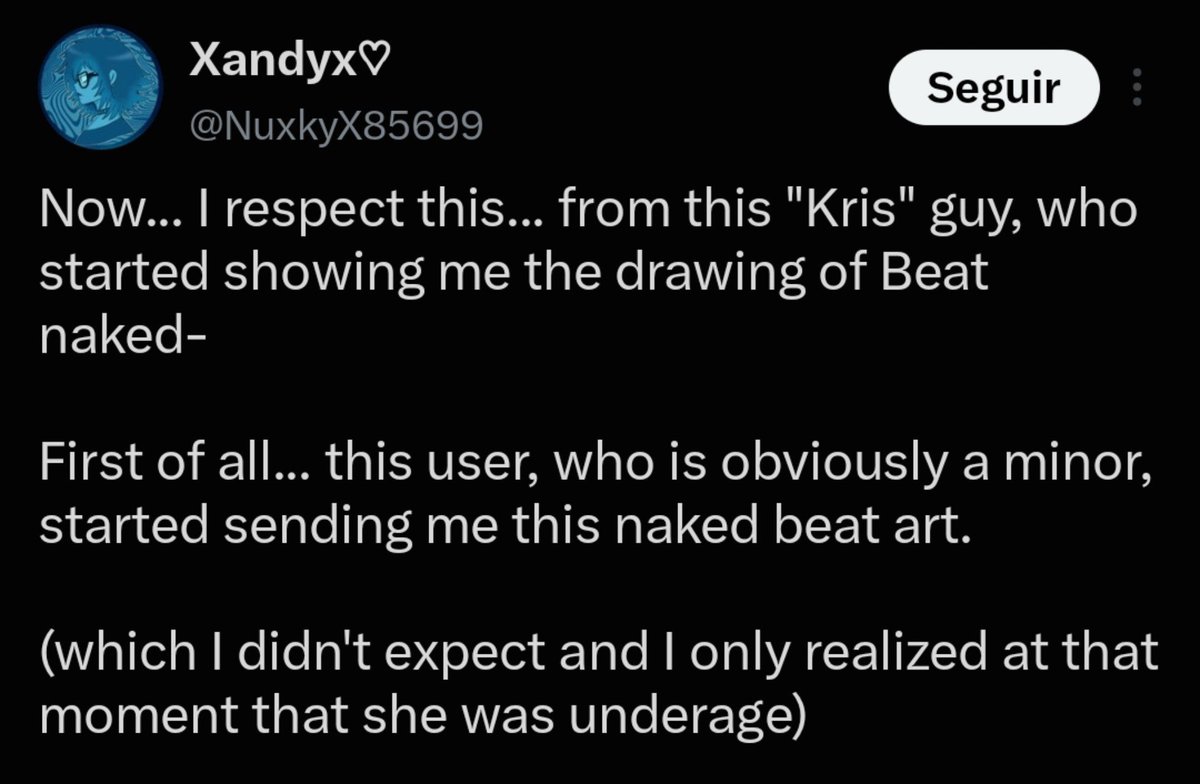 TheUnfought's tweet photo. 3. Even if the minor starts the NSFW talk, it's your responsibility as a grown adult to stop them and tell them that's wrong. It's not Kris's fault, it's your fault since you also sent them NSFW stuff along with R34 screenshots- https://t.co/PjGtcrTcxV