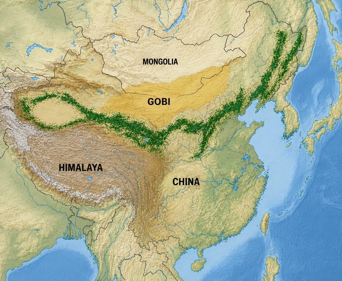 Ma_WuKong's tweet photo. 🇨🇳 La República Popular China es el país del mundo que más árboles ha plantado desde 1978.

Han construido una Segunda Gran Muralla China de árboles para evitar el avance de los desiertos de la estepa mongola.

China ha plantado, apróximadamente, 66.000 millones de árboles. https://t.co/7ZEB23Njt1