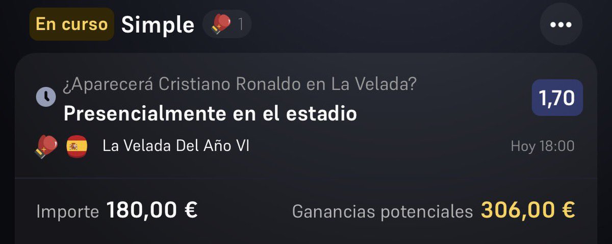 MastersAnalisis's tweet photo. CRISTIANO RONALDO IRÁ A LA VELADA A APOYAR A EDU AGUIRRE

Atención porque me acaba de llegar esta información con muchísimo valor, gracias a @7saammm por avisarme. La cuota está en torno a 1.70 ahora mismo, pero debe bajar más, os cuento porqué: 

CR7 está ahora mismo en Cascais, Portugal, en su nueva mansión adquirida hace poco. Hoy su mejor amigo, Edu Aguirre, compite en La Velada del Año ante Gastón Edul y casualmente hay un VUELO PRIVADO de Cascais a Sevilla que aterriza en breves (os adjunto las pruebas en imágenes)

Por supuesto que luego puede no aparecer o que sea de otra persona, pero… No os parece MUCHÍSIMA CASUALIDAD? 

En el primer comentario os dejo más! 👇🏻