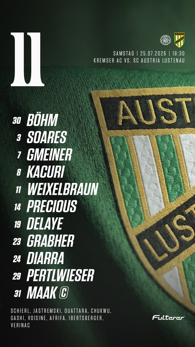 AustriaLustenau's tweet photo. So starten wir in die Pflichtspiel-Saison 2026/27.
Auf geht's, Jungs! π’βͺ
#KSCALU | 18:30 Uhr https://t.co/13aQI7tPln