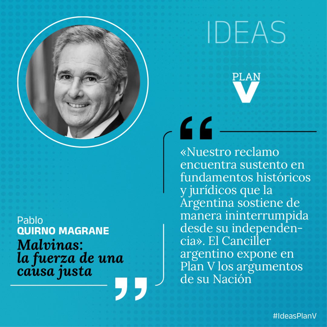 revistaPlanV's tweet photo. #IdeasPlanV | Malvinas: la fuerza de una causa justa
La columna de #opinión de @pabloquirno. https://t.co/KLSxxz9APB https://t.co/qPWnEs7pVg