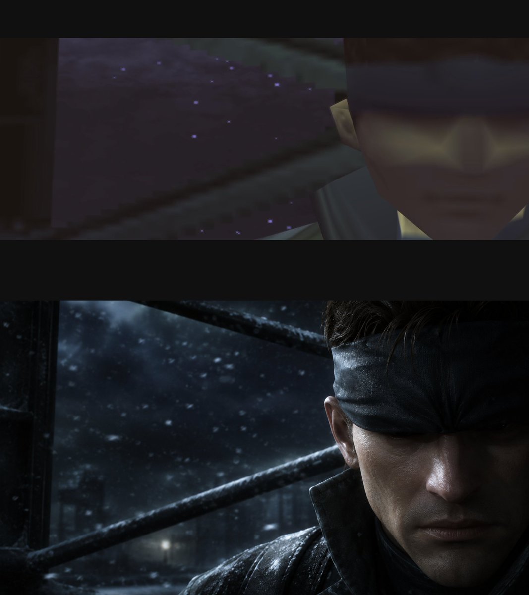 DannyRCWorks's tweet photo. Asked GPT to remake this screenshot from MGS in an UE5 style. This is what it spit out. Here is a shot of the image and the output. #gpt5 #metalgearsolid #solidsnake #ai #hideokojima #konami #fanmade #unrealengine5 #upscaled https://t.co/w5w1QFS7Qh