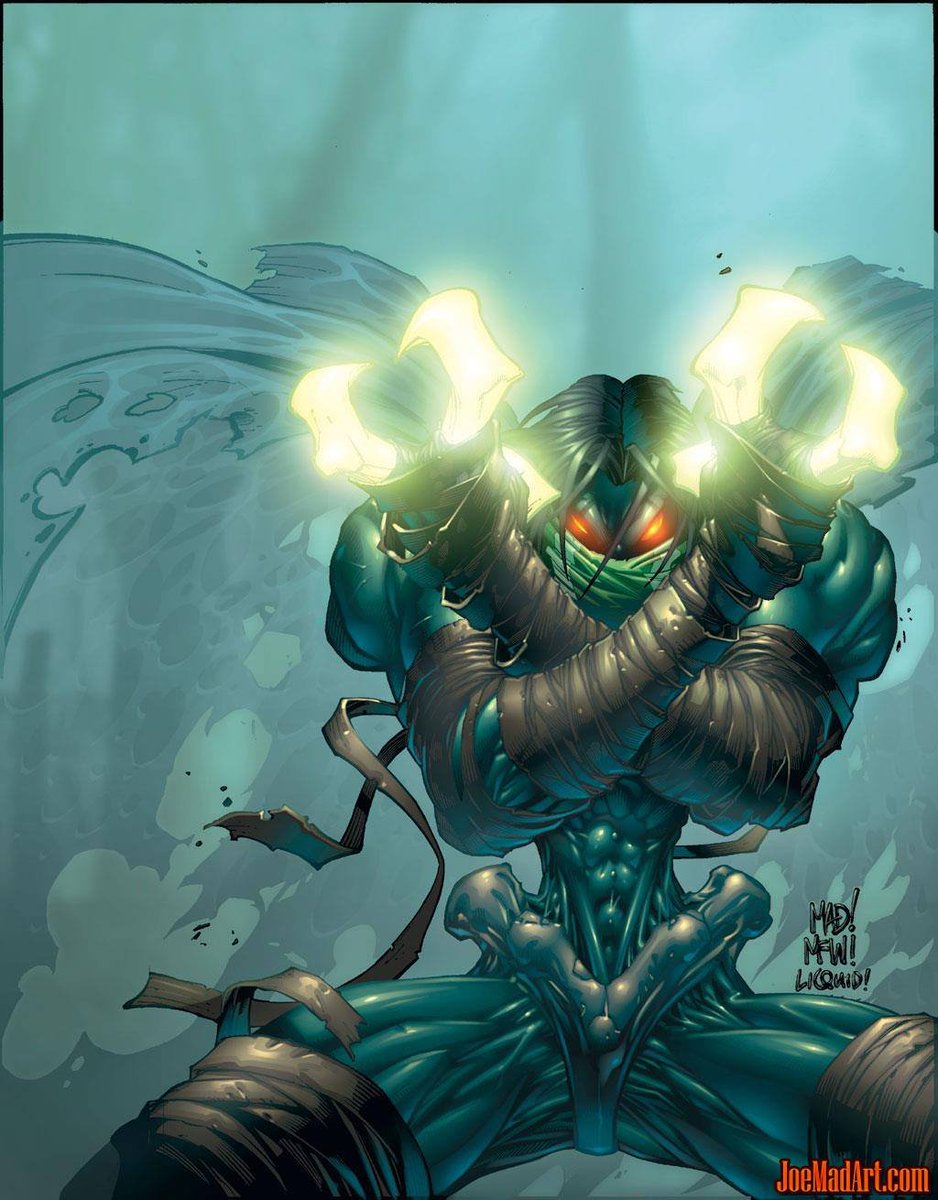 VeryDMonstrous's tweet photo. I would absolutely commission, if he was willing and able, to be none other than @JoeMadx  (Joe Madureira)  himself.

Went on a whole autistic tangent on my prior stream of why I love this man's art so much. Really though, you don't even need my barely coherent commentary. 

His work speaks for itself.