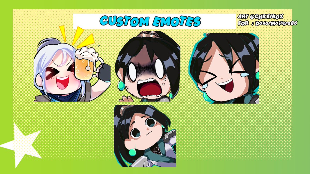 ChrXinox's tweet photo. CUSTOM EMOTE COMMS OPEN!!
I don't currently have animated emotes, but you can take home your own emote for 5USD! 
You can order your personalized "mini you" through my Discord (xinox0201)
I accept both bank transfers (Venezuela only) and PayPal
#comms #emotes #custom #vtuber https://t.co/HCzG2v0Fdf