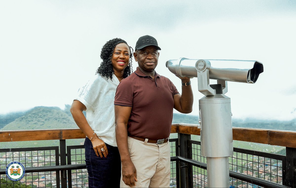 julius_maadabio's tweet photo. The view from Leicester Peak Viewpoint is absolutely breathtaking! You have to come see this stunning scenery for yourself. @FirstLadyBio, the kids and I are loving every moment of this incredible view of our beautiful Freetown. https://t.co/5ybuw0NTQQ