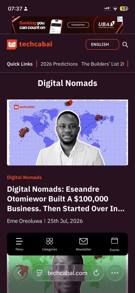 Eseoghene_andre's tweet photo. My first feature story on @TechCabal following my journey from building JDI to working in a F500 company in the U.S. 
https://t.co/mKNRgSlUU6 https://t.co/A5YiXZIfnt