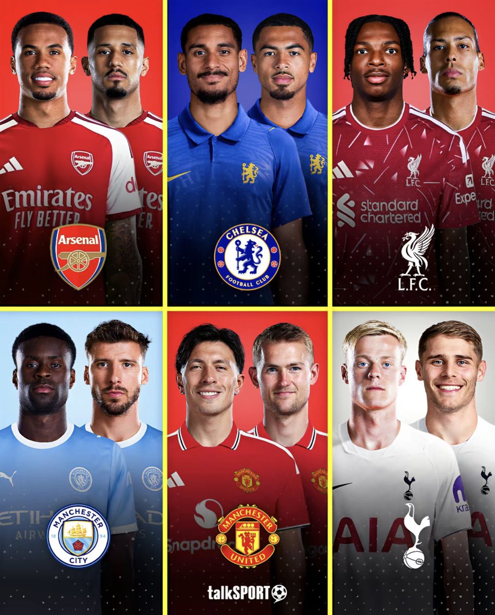 RicharlisonSZNx's tweet photo. Rank the big 6 CB duo from worst to best https://t.co/kiLsj257i2