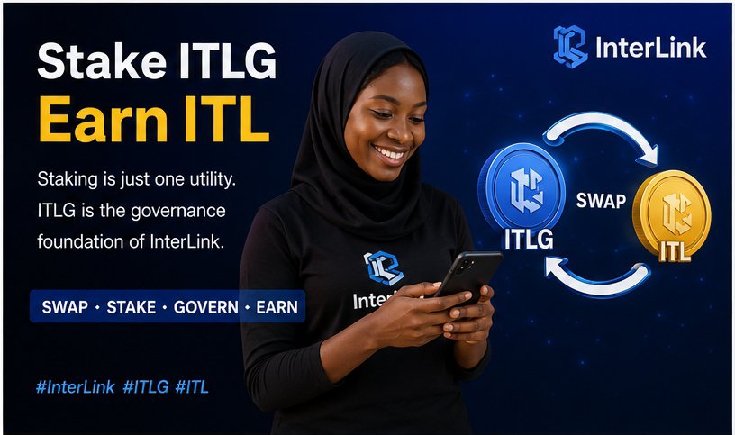 Ibrahim0108855's tweet photo. Every ITLG holder plays a role in building InterLink. Stake for rewards, swap with ITL, and be part of a decentralized future. #InterLink #ITLG #ITL https://t.co/6vkntNaSdQ