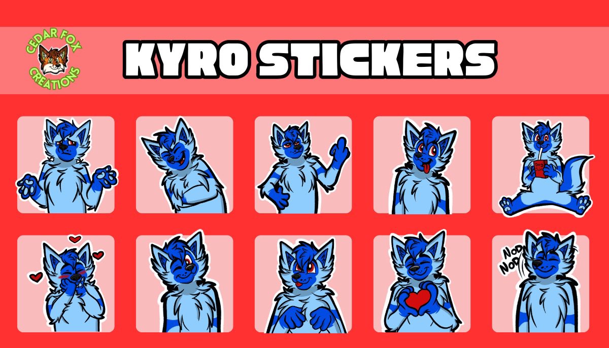SolarHuskyy's tweet photo. Two finished sticker packs for Astra and Kyro! https://t.co/0PRlLqT6C8
