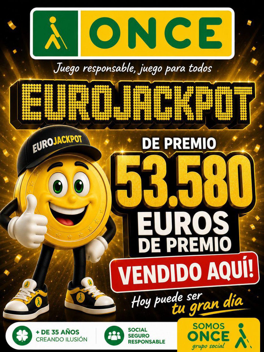 Totbadalona's tweet photo. La venedora de l’ONCE a #Badalona Nieves Fernández Arenas ha repartit un premi de 53.581,10 euros corresponent a un bitllet de tercera categoria de l’Eurojackpot.

El sorteig també ha deixat a Lleida el premi més gran de la història de l’ONCE, amb més de 71,2 milions d’euros. https://t.co/MuOUbj0q6t